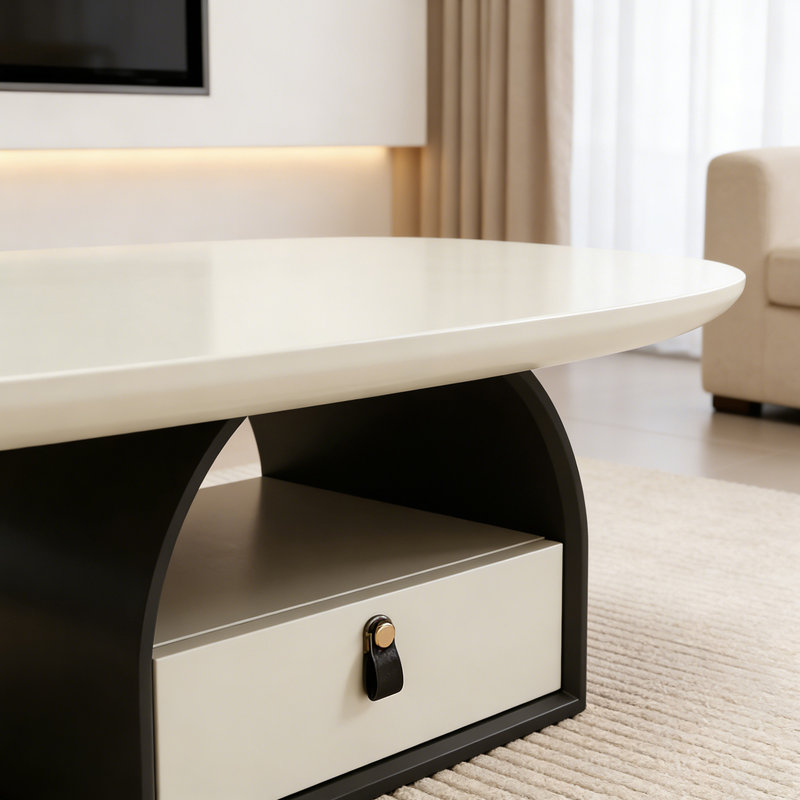 Table basse avec petit tiroir Creative, H 15,74 po x L 47,24 po x l 25,59 po, Noir
