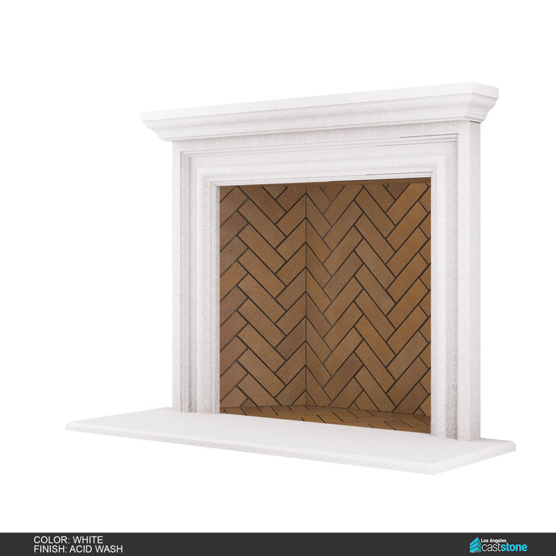 Grand Monterey Fireplace Surround, Acid Wash White