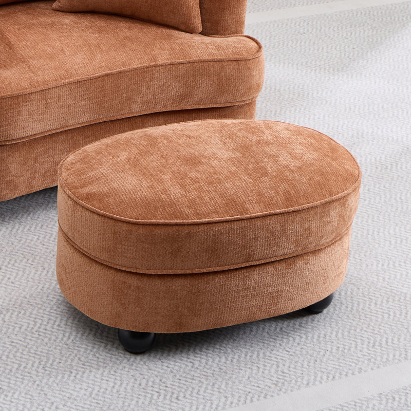 Table basse avec repose-pieds moderne 2 en 1 avec rangement Verona, Orange