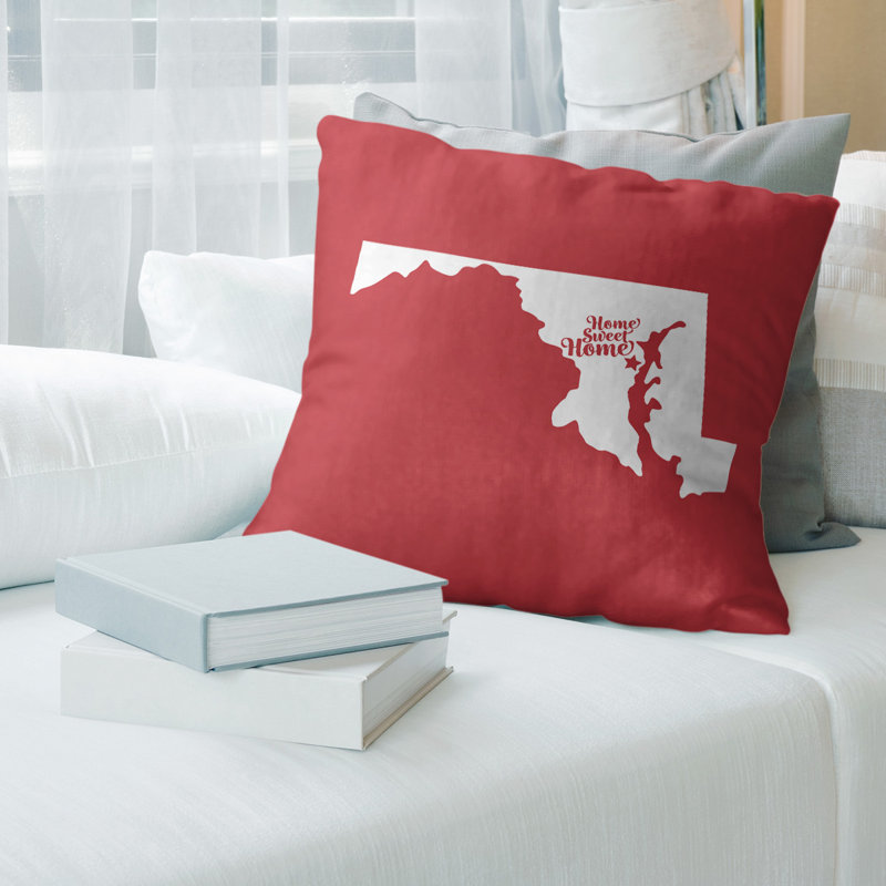 Housse de coussin pour la maison, Fort Wayne, 16 po x 1 po, Rouge