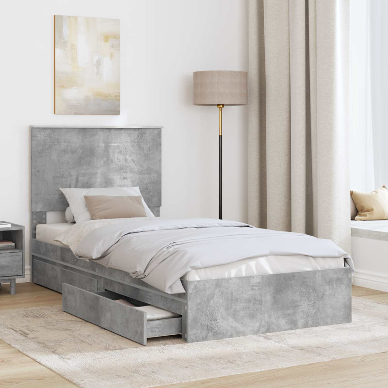 Bed, Concrete Grey, Small Single (2'6)