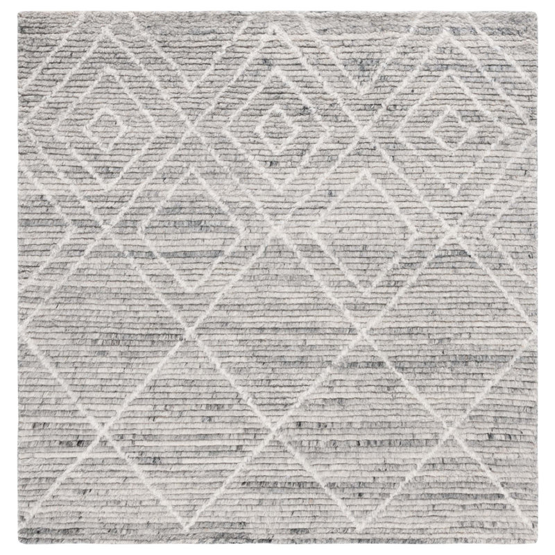 Anaisia Handmade Performance Geometric Rug, Square 6'