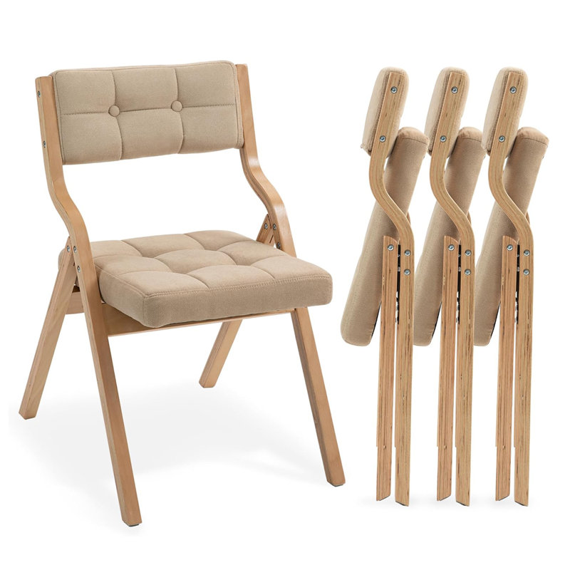 Padded Foldable Dining Chairs, Khaki