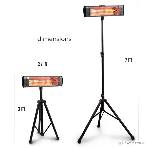 Heat Storm 5200 BTU Stainless Steel Electric Standing Patio Heater u0026  Reviews | Wayfair