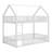 Metal Twin Over Twin Size House Bunk Bed With Fence And Door,Bunk House Bed For Boys Girls Teens-1425907117