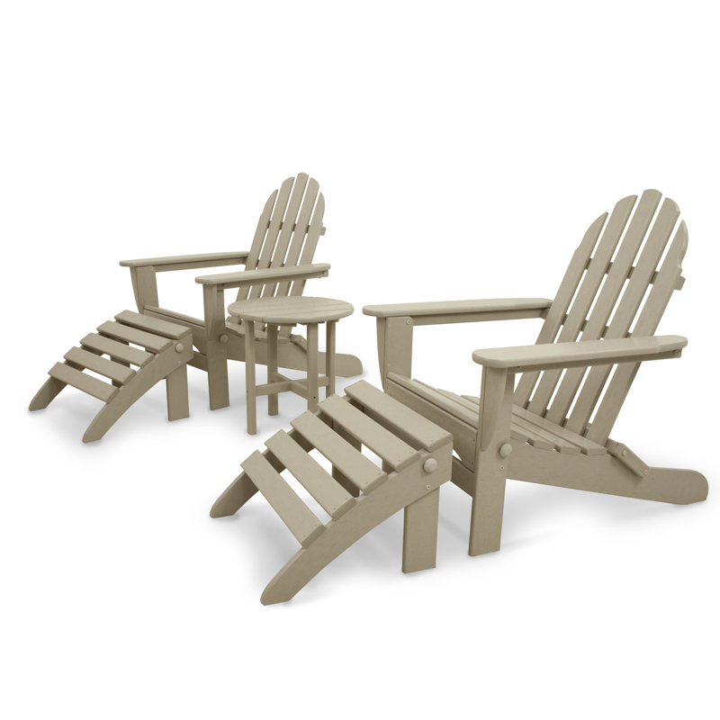 Ensemble Adirondack pliant 5 pièces POLYWOOD Classics, Sable