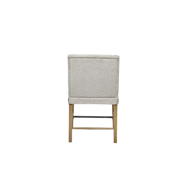 Tabouret de comptoir rembourré - Acajou, Havane clair