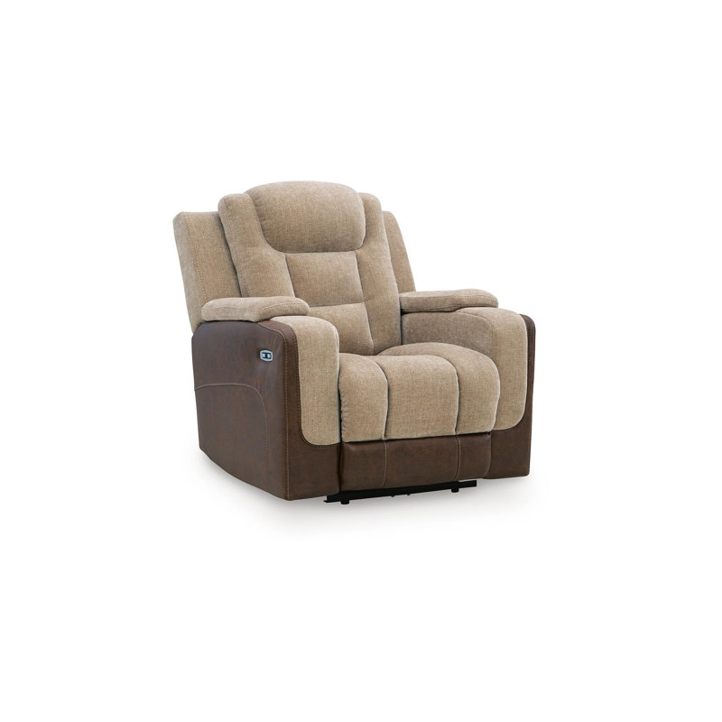 Fauteuil inclinable électrique Charles, Brown Faux Leather