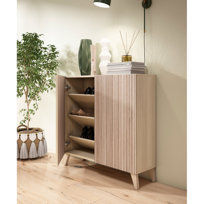 15 Pair Shoe Storage Cabinet, Beige