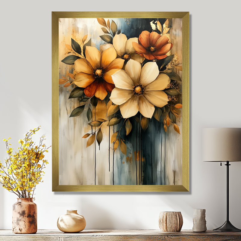 Groesbeck - Abstract Wall Decor, H 44 po x l 34 po, Reproduction encadrée d'une seule photo, Doré