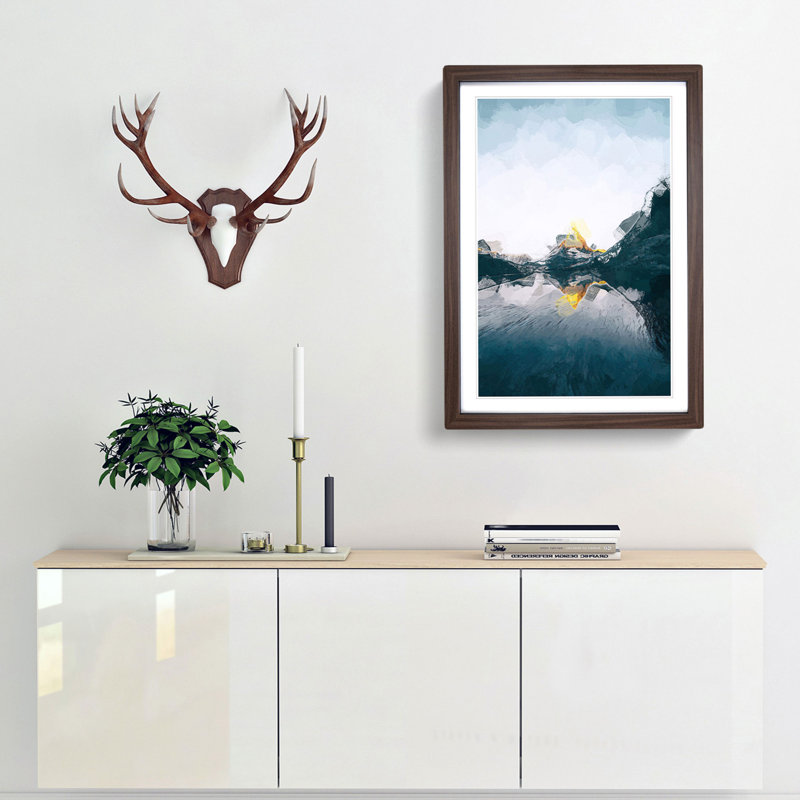 Matterhorn Mountain in Zermatt in Abstract - Picture Frame Graphic Art Print, Walnut Framed, 87cm H x 62cm W x 2cm D