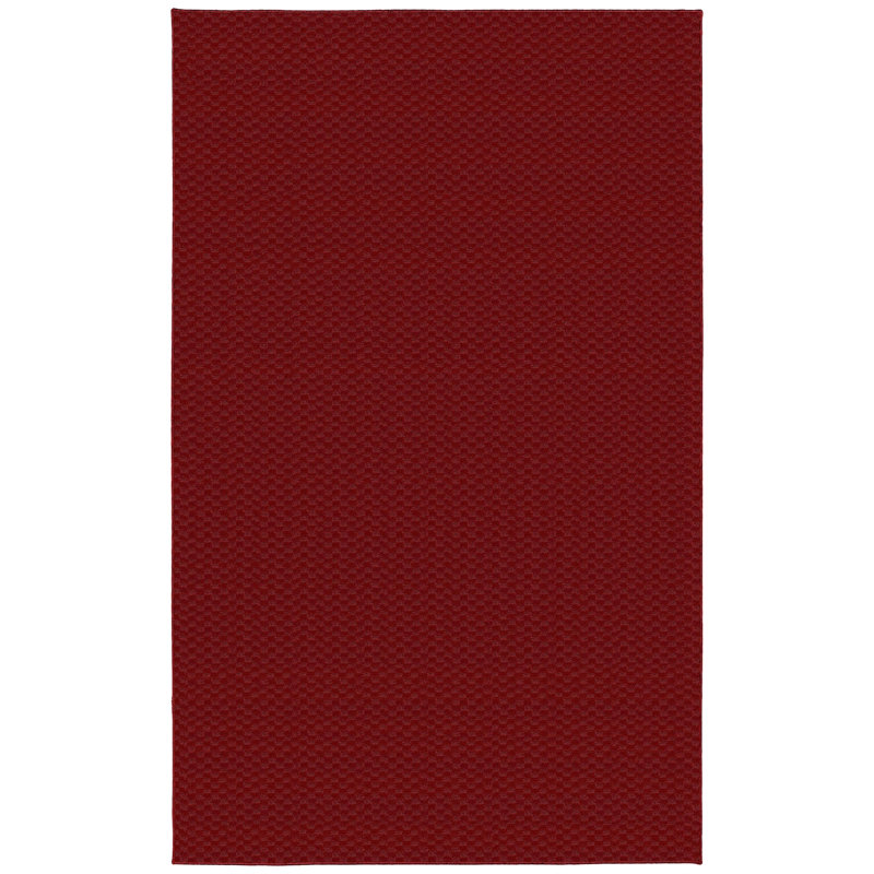 Tapis rouge à motif géométrique touffeté Esther, Rectangle 7 pi 6 po x 9 pi 6 po