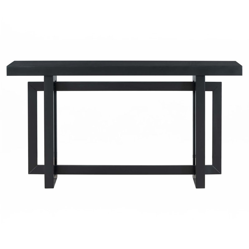 Console contemporaine avec plateau en bois, Noir