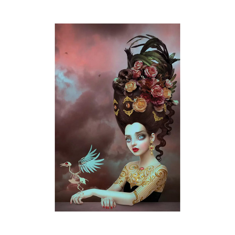 « Solace » par Natalie Shau-impression d’art graphique, H 48 po x l 32 po x P 1,5 po, Toile tendue, Pas de tapis