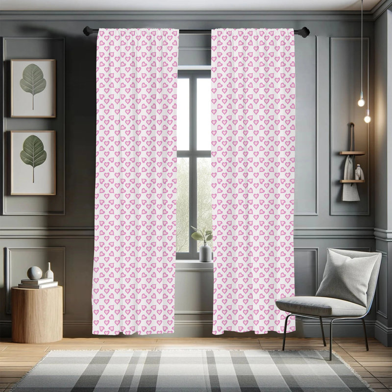 Teen Semi-Sheer Rod Pocket Curtain Panels, 28" x 84"