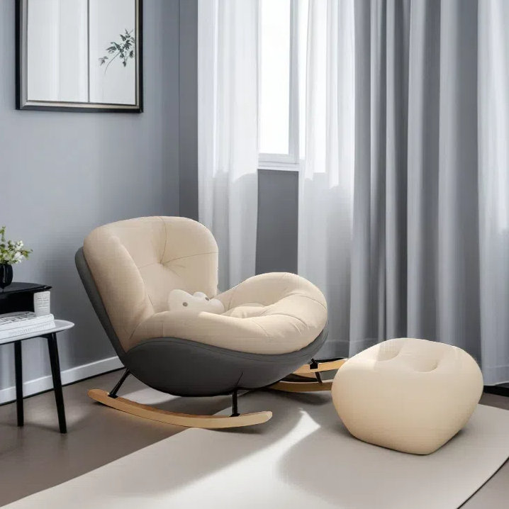 Chaise berçante Creative Fashion, Noir / brun / gris