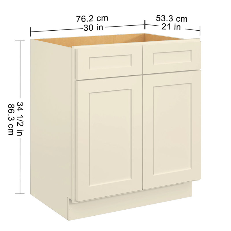 Armoire en contreplaqué blanc antique l 30 po x P 21,5 po - Base d'évier de salle de bain et de cuisine, installation facile à installer
