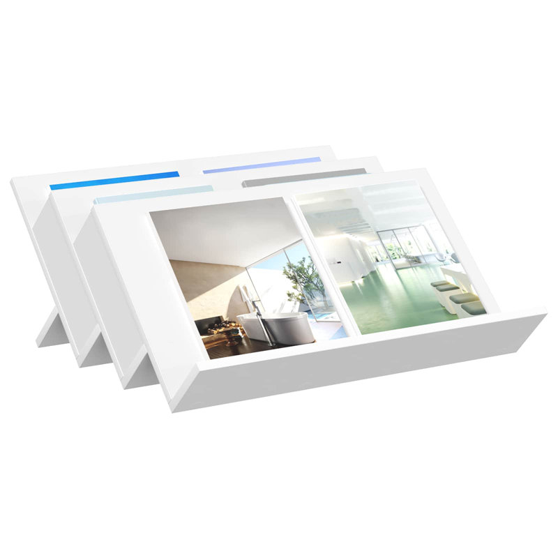 Wood Free Standing Magazine Rack, White
