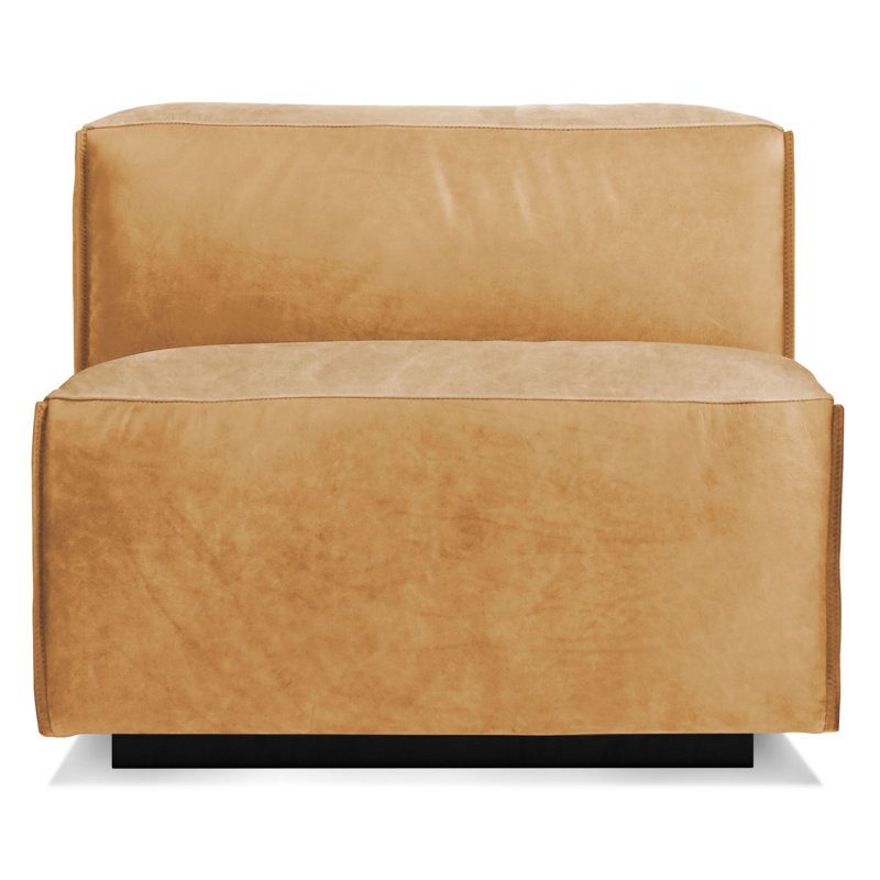 Cleon Slipper Chair, Camel Genuine Leather