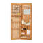 Armoire pour armoire à bijoux en bois massif avec miroir pleine grandeur, verrouillable au mur 47,5 x 14,3 po avec lumière DEL-91780254