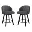 Tabouret de comptoir pivotant en lin rembourré avec pieds en métal-65747974