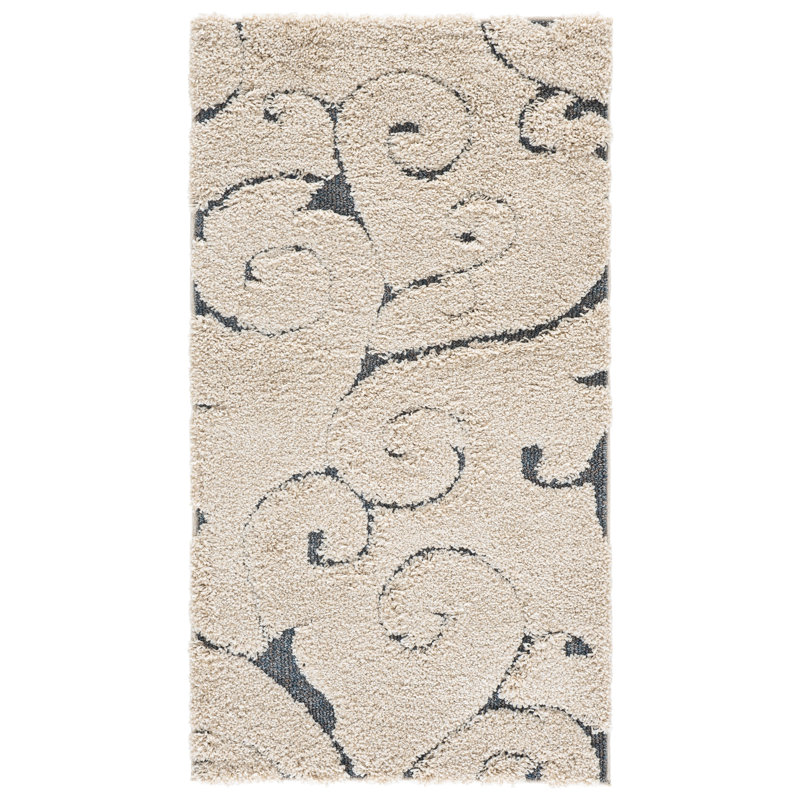 Tapis gris Chaffin, Beige/Gris bleu, Rectangle 2 pi 3 po x 4 pi