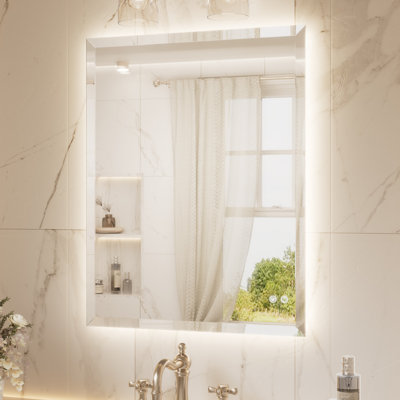 Beveled LED Backlit Bathroom Vanity Mirror