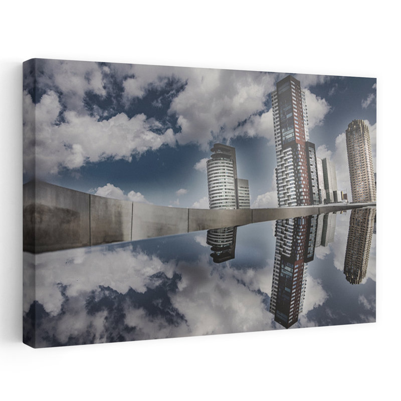 Contemporary Art Abstract Contemporary Architecture City Wall Art by Werner Birnbaum - Wrapped Canvas Print