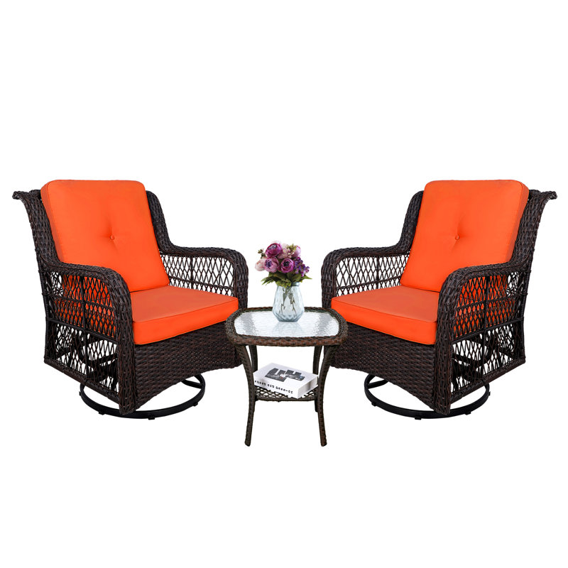Ensemble de bistro pivotant 3 pièces Red Barrel Studio®, Orange
