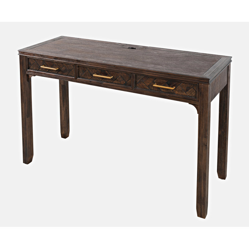 Bureau Itsham avec prises intégrées, Brun