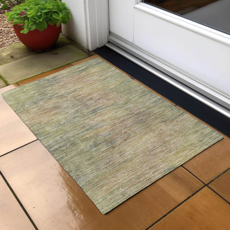  Tapis de porte d'extérieur antidérapant Malchow, Rectangle 1 pi 8 po x 2 pi 6 po