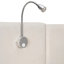 Beige Upholstered Queen Size Bed With Reading Lights, Drawers & Side Storage Headboard