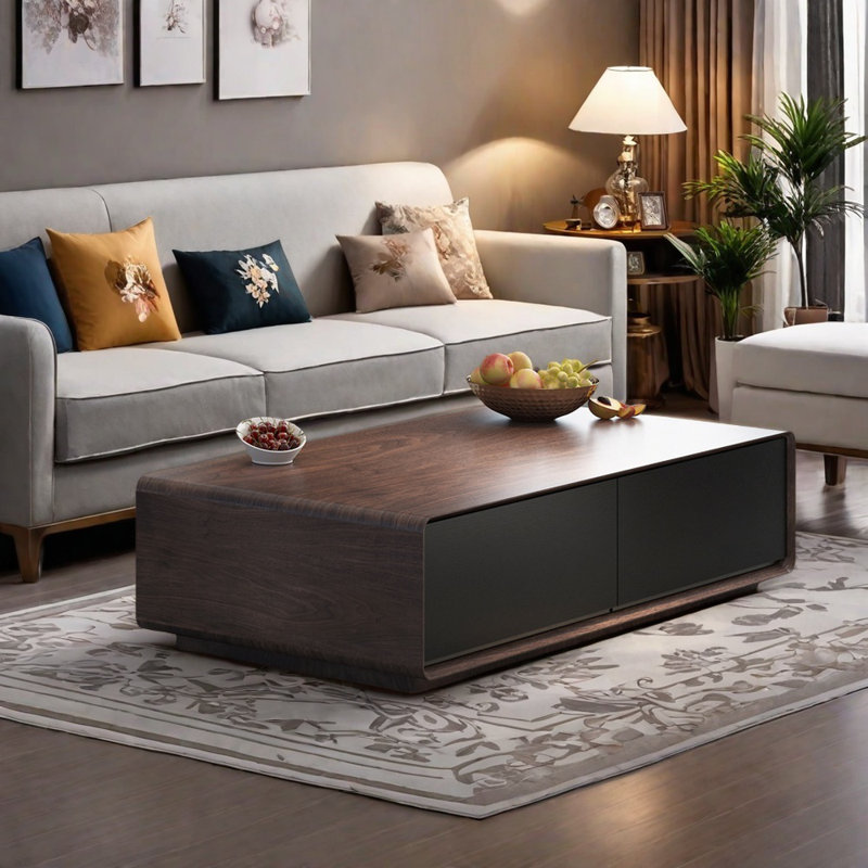 Dajoun, H 13,78 po x l 39,37 po x P 19,69 po, Noyer foncé