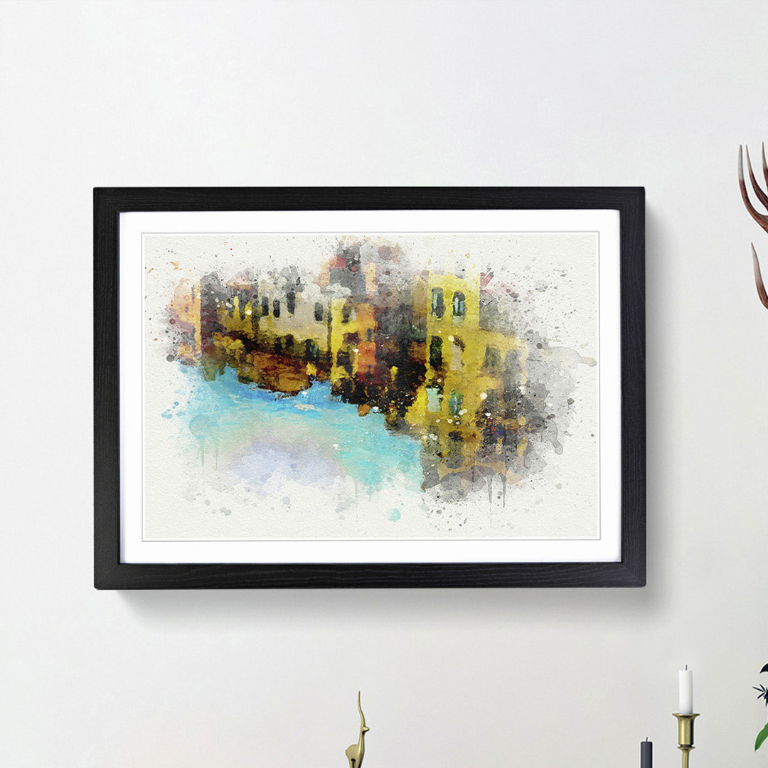 Reflection of Houses in Girona Spain in Abstract - Picture Frame Graphic Art Print