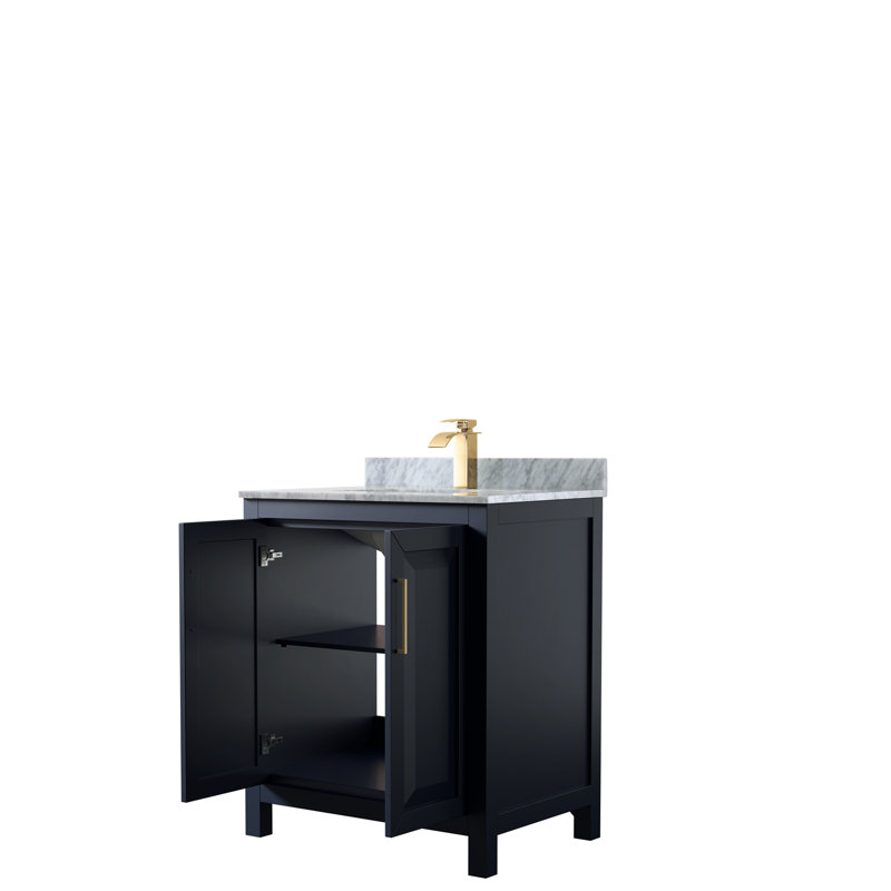Daria 30'' W Single Vanity, Dark Blue, Brushed Gold