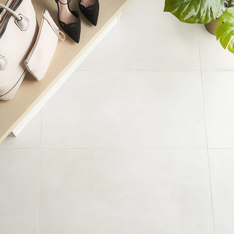 Clay Awake Gray 16X32 Matte Porcelain Tile, Calm White