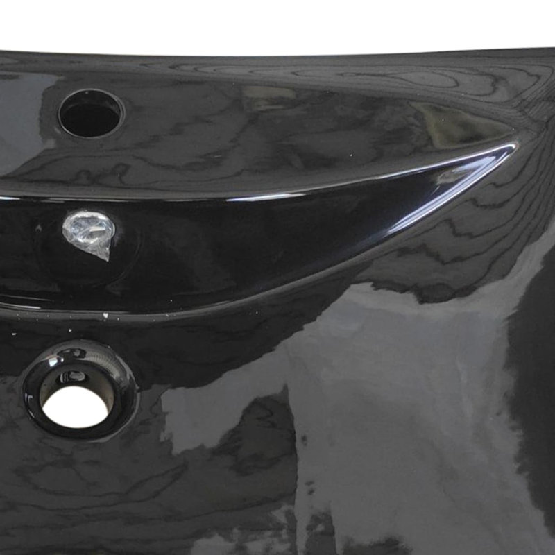 Metro Lane Markel 600mm L x 440mm W Ceramic Rectangular Sink, Black