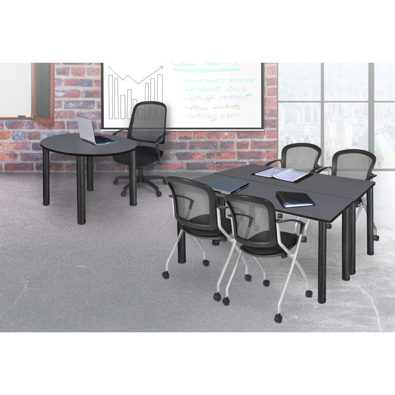 Plateau de table de formation Kee, Gris, Noir, H 29 po x L 66 po x l 24 po