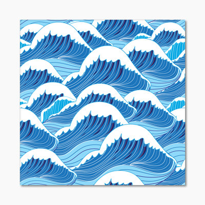 " Abstract Light Blue Sea Waves " Painting Print