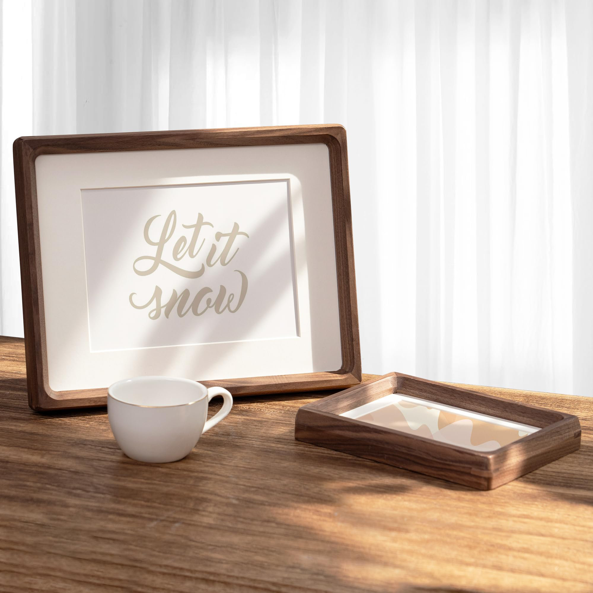 11x14 Walnut Wood Picture Frame - Real Glass, Handcrafted In USA (Fits Diplomas & Photos)