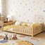 Lit maison avec lumière DEL, plancher bas et toit amovible pour les enfants-2127780391-2127780392