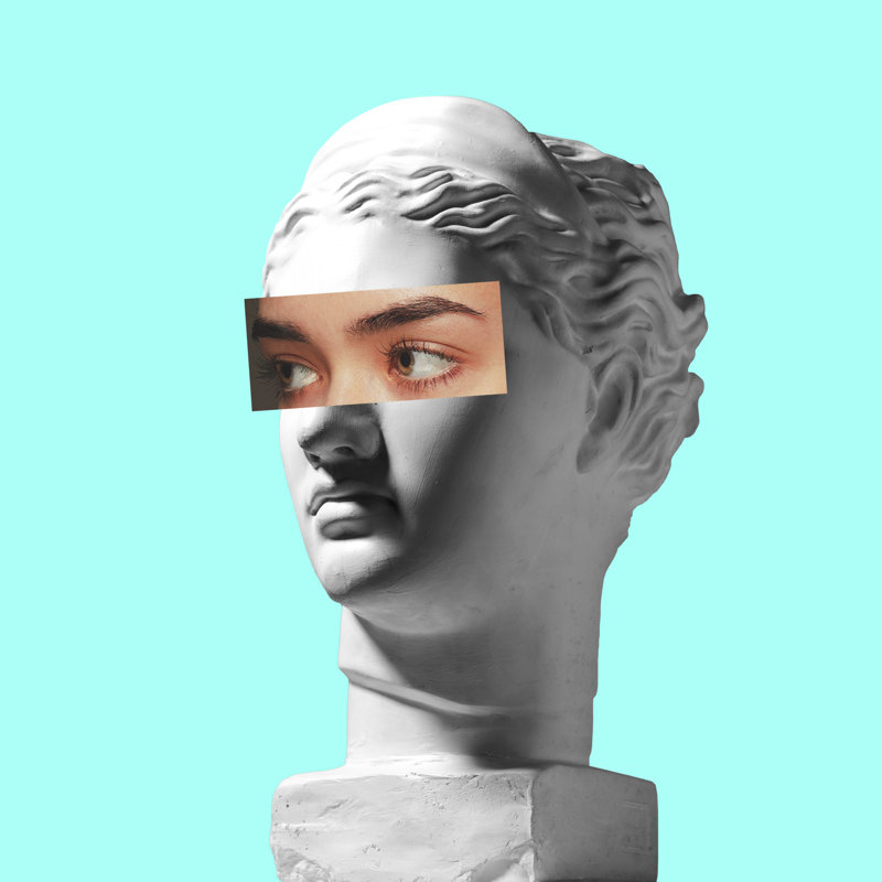 Contemporary Plaster Head by Master1305 - Wrapped Canvas Print, 30cm H x 30cm W