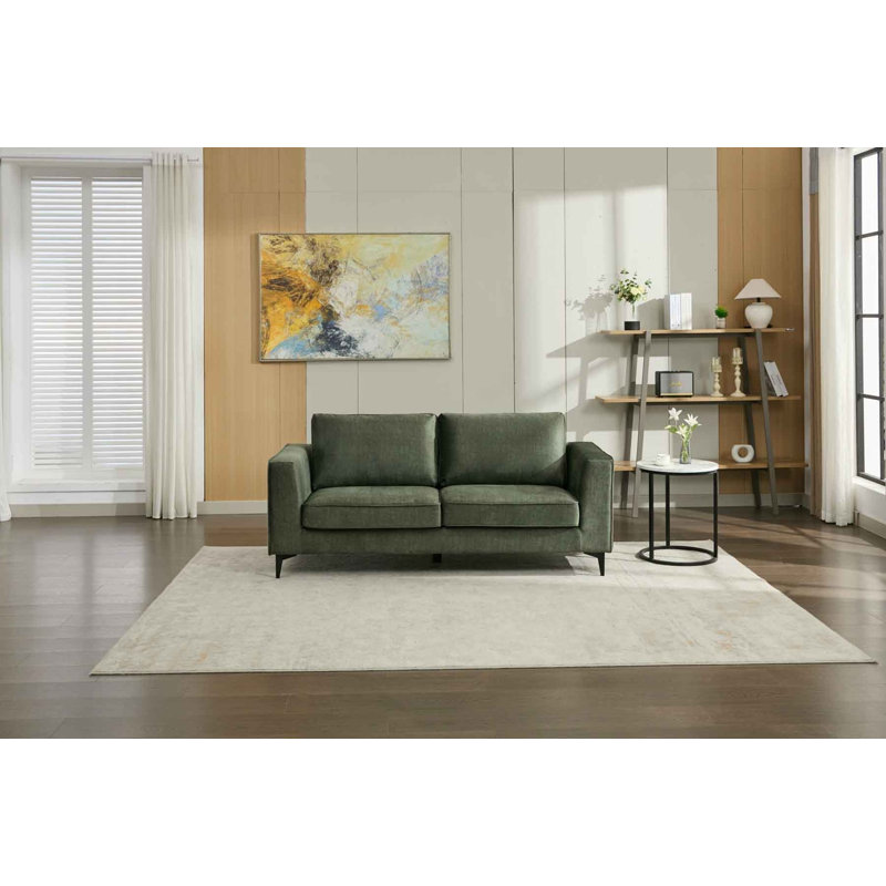 Carmen Modern Upholstered Sofa, 3, Green
