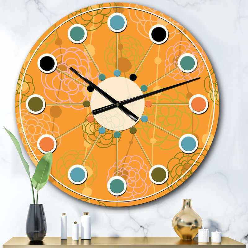 Horloge murale rétro Mid-Century, Surdimensionné