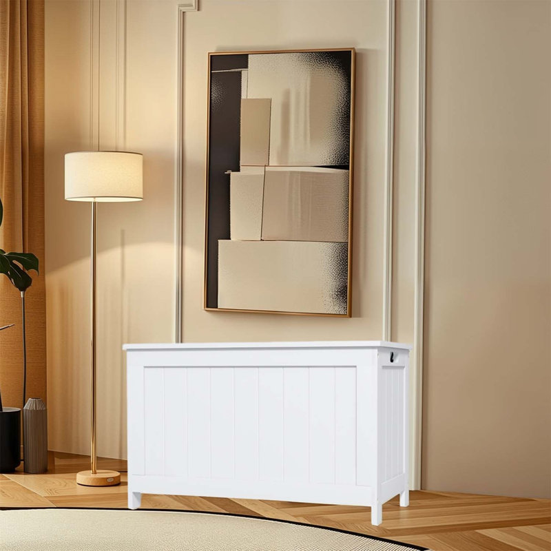 Armoire de rangement en bois Saybree, Blanc