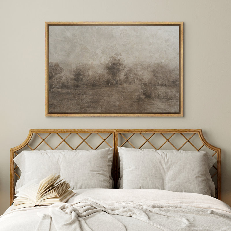 «Brown Abstract Country Landscape Decor», impression sur toile encadrée, Naturel, H 24 po x l 36 po
