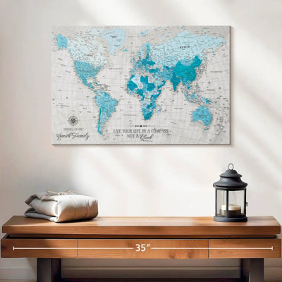 Carte du monde Personalized Life By A Compass