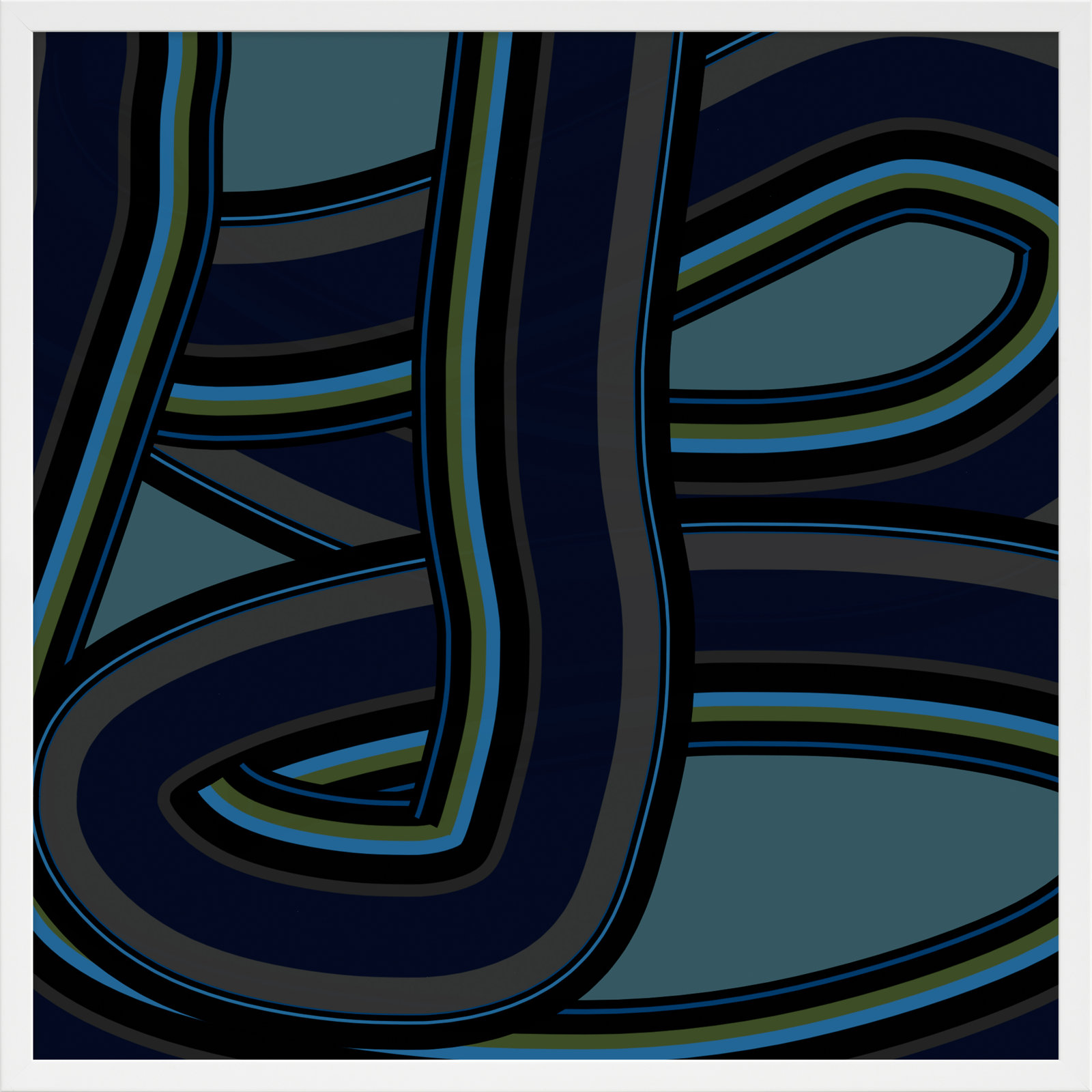 Stone Blue Twist by Jacques Pilon, White, 24" H x 24" W x 1.25" D