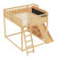 Grand lit mezzanine en bois massif avec tête de lit tapissier, tablettes de rangement et glissade-1131634861-1131634859