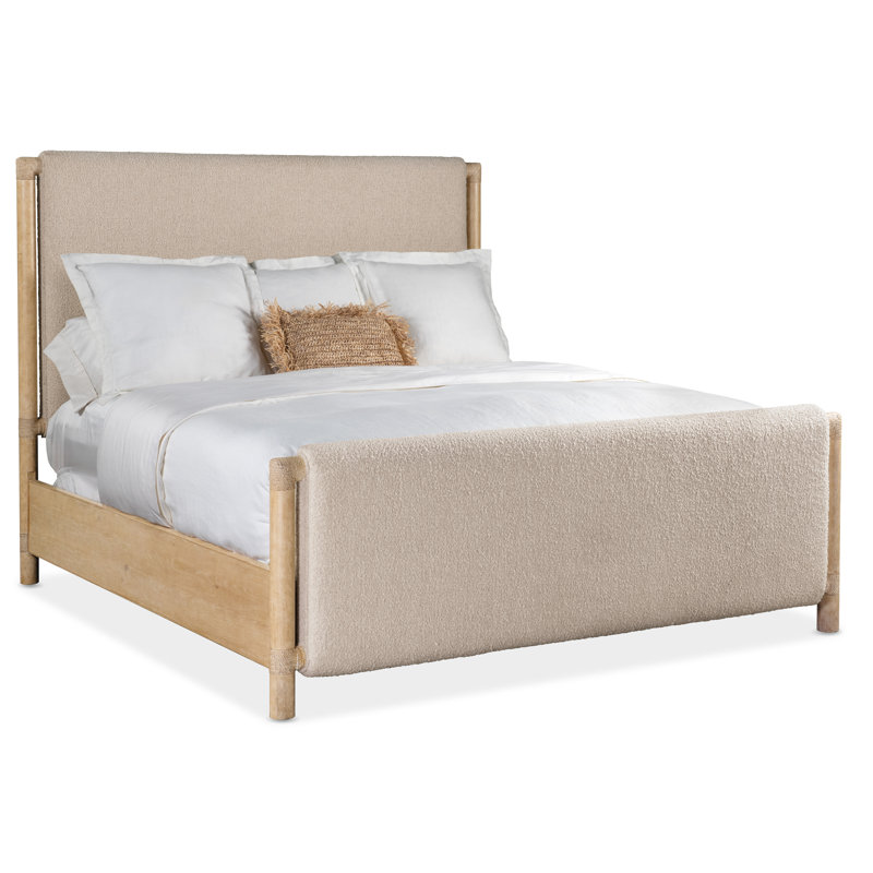 Retreat Queen Upholstered Panel Bed, Brown/Beige